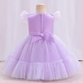 thumbnail image 4 of Felwors Bébé Filles Volant Manches Fleurs Imprimé Princesse Robe Robe de Princesse en Mesh Robe de Spectacle Robe, 4 of 4