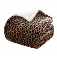 thumbnail image 2 of Merrylife Leopard Brown, Black Leopard Fleece Plush Throw, 70" x 60", 2 of 2