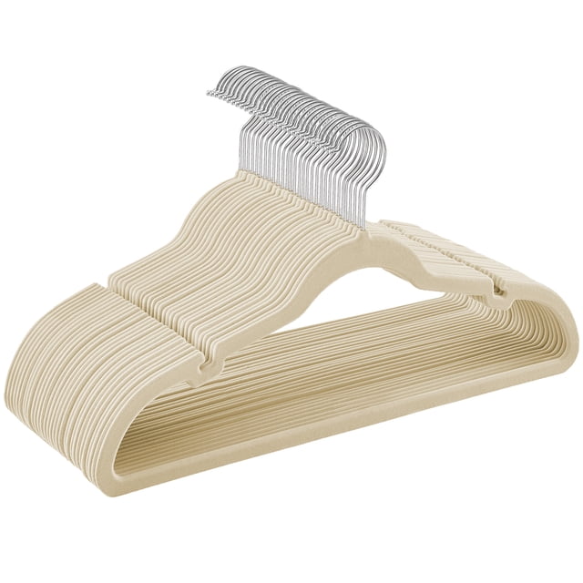 SONGMICS Perchas de Terciopelo Antideslizantes con Ranuras 30 PCS 43x0.6 cm