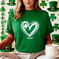 thumbnail image 6 of LEKWK Womens St Patricks Day Shirt Heart Clover Sketch Graphic Tees Short Sleeve Summer Tops Round Neck Scalloped Edge Print Holiday Wear, 6 of 7