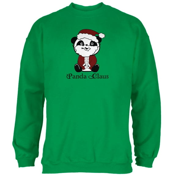 Christmas Panda Santa Claus Cute Mens Sweatshirt Irish Green SM