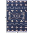 thumbnail image 3 of Casavani Flat Weave Geometric Outdoor Yoga Rug,Blue 3x3 ft, 3 of 6