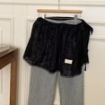 thumbnail image 4 of Huhudde Women Aesthetic Flower Lace Layering Short Apron Skirt Hip Covering Overskirt Tie Up Bandage A Line Hip Scarf Half Skirt, 4 of 21