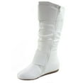 thumbnail image 2 of Bank-85 Women's Fashion Zipper Big Buckle Slouch Casual Flat Heel Mid Calf Round Toe Boots, 2 of 2