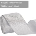 thumbnail image 2 of Christmas Wired Edge Ribbon,Bexikou 20 Yards 1.57 Inch Silver Wired Ribbon,Waterproof Sparkly Ribbon Garland for Gifts Wrapping Cards Crafts Wreaths Holiday Party Home Christmas Decoration, 2 of 7