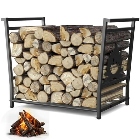 Firewood Rack Outdoor 23in, Indoor Firewood Storage and Firewood Rustproof Holder, Stable Log Holder and Fireplace Decor Organizer