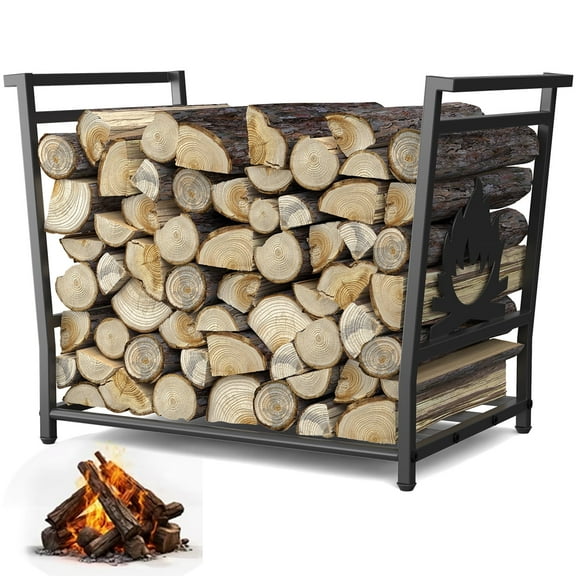 Firewood Rack Outdoor 23in, Indoor Firewood Storage and Firewood Rustproof Holder, Stable Log Holder and Fireplace Decor Organizer