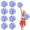 blue + white, variant on 10 Pcs Cheerleading poms,pom poms Cheerleading with Finger Holes Cheer Pom Pomsfor Dance, Matches, Team Spirit Sports