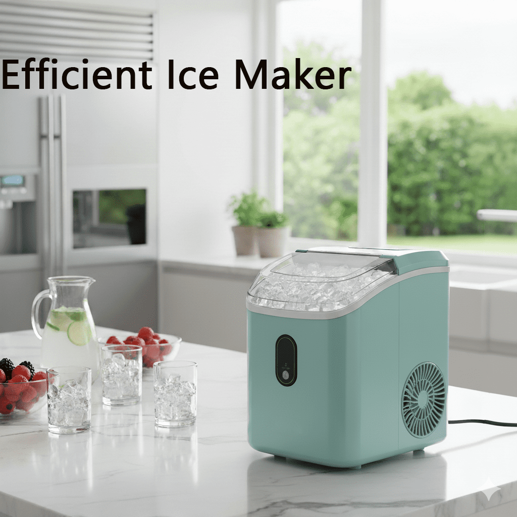 Philergo Nugget Ice Maker Countertop, 35lbs/Per Day, Self-Cleaning Sonic Ice Maker with Ice Scoop and Basket, Portable Chewable Pellet Ice for Home/Party/RV/Camping, Stainless Steels,Green