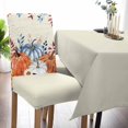 thumbnail image 5 of Thanksgiving Dining Chair Covers, Pumpkin Sage Green Orange Fall Flowers Leaves Beige Stretchable Parsons Chair Slipcovers Removable Kitchen Chair Protector for Dining Room， Set of Set of 4, 5 of 6