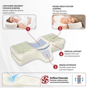 Therapeutica Lite Cervical Orthopedic Foam Sleeping Pillow; Can Help Relieve Neck, Shoulder, and Back tension; Helps Spinal Alignment; Back and Side Sleeping, Medium Firm - Average