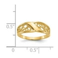 thumbnail image 3 of Real 14kt Yellow Gold Polished Filigree Ring Size: 6; for Adults and Teens; for Women and Men, 3 of 5