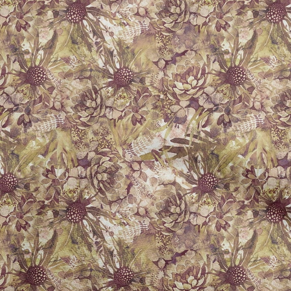 oneOone Rayon Yellow Fabric Abstract Floral Sewing Fabric By The Yard Printed Diy Clothing Sewing Supplies 56 Inch Wide-1ra