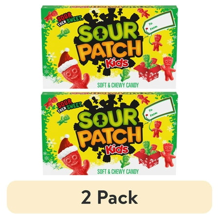 (2 pack) SOUR PATCH KIDS Red & Green Soft & Chewy Holiday Candy, 3.1 oz