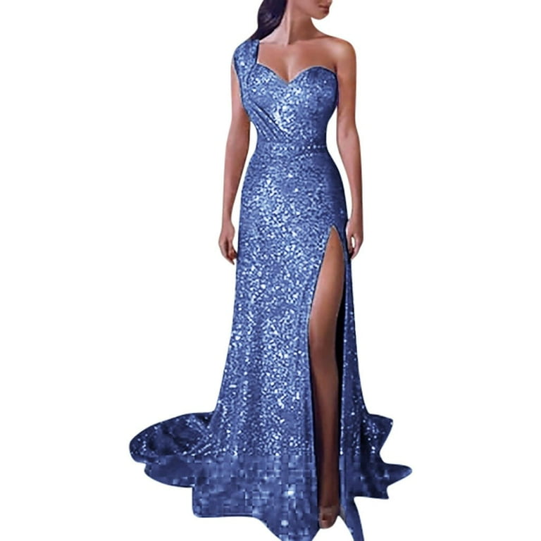 glitter prom dresses 2022 Glitter-Tulle Long Prom Dress in Sequin Embroidery Silver / XSmall main image 1