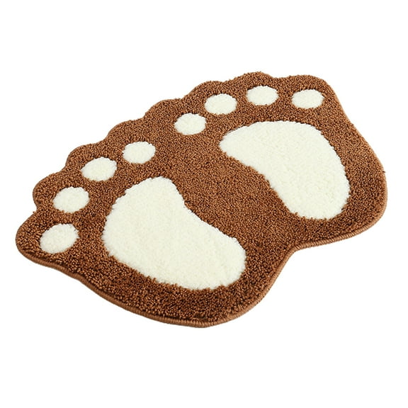 CSCHome Cute Fun Cute Big Feet Bathroom Mat Soft Plush Bath Rug Machine Washable Absorbent Shower Mat Used in Bathroom,Room(Coffee color)