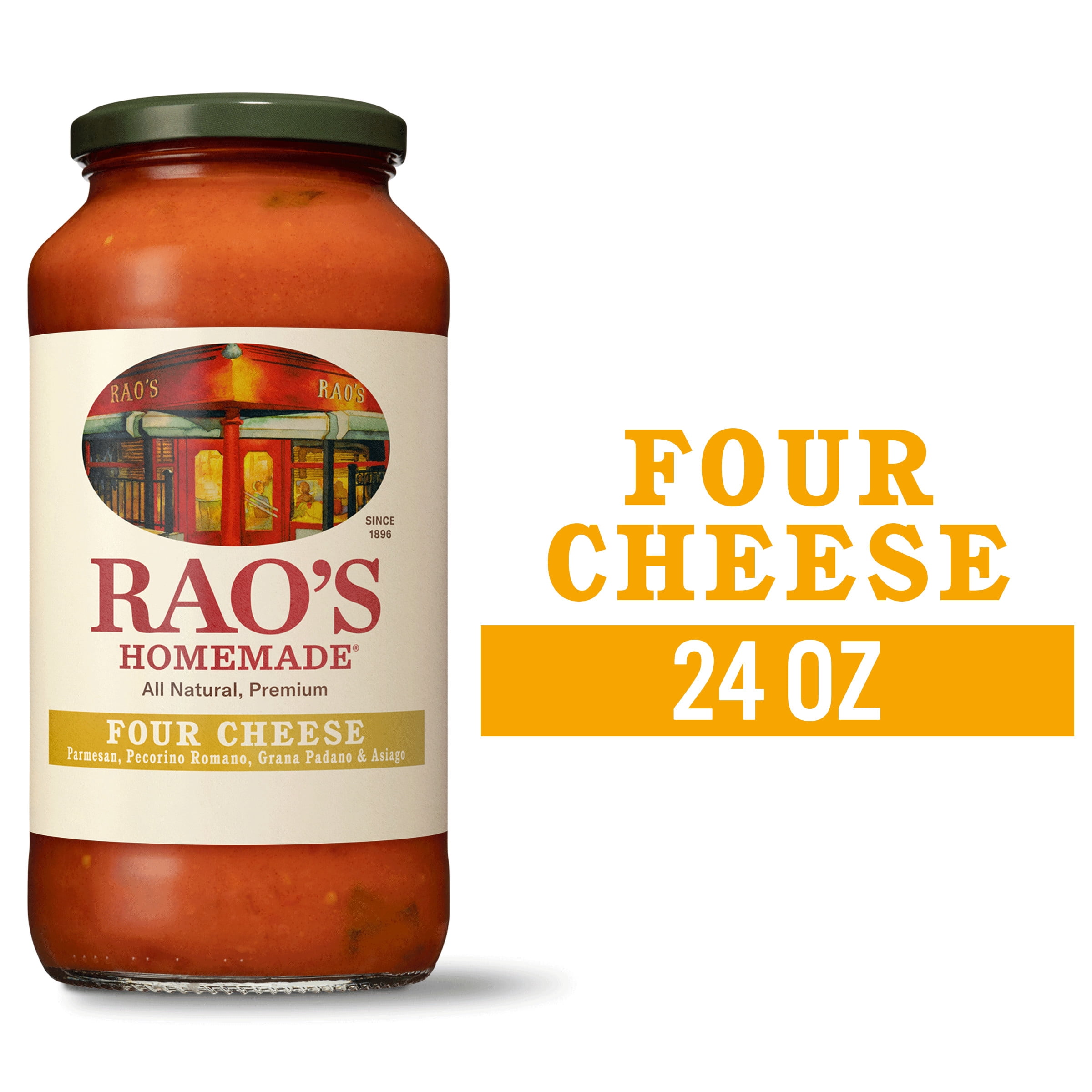 (3 pack) Rao's Homemade Four Cheese Sauce, 24 oz, Pasta Sauce, Carb Conscious, Keto Friendly, All Natural, Premium Quality, With Four Classic Italian Cheeses, No Onions or Garlic