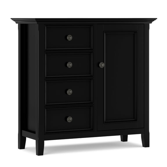 Amherst 37 inch Wide Transitional 4 Drawer Storage Cabinet in Black