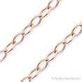 thumbnail image 2 of 3.7mm Polished Oval Cable Link Chain Necklace in .925 Sterling Silver w/ 14k Rose Gold, 2 of 2