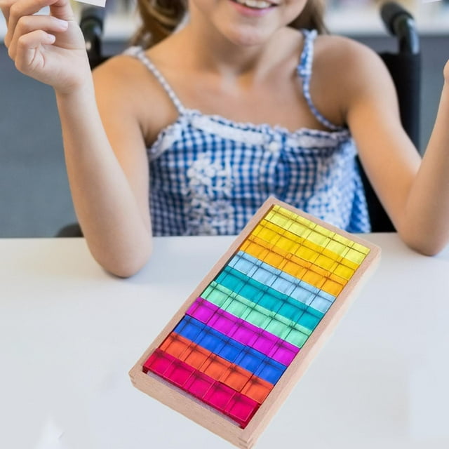 Juego de bloques de construcción de arcoíris para niños, juego de apilamiento, juguete de entrenamiento sensorial, coordinación mano-ojo, bloques de c