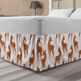 thumbnail image 1 of Antelope Bed Skirt, Repetitive Animal Silhouettes in Cartoon Style on a Plain Backdrop, Elastic Bedskirt Dust Ruffle Wrap Around for Bedding Decor, 4 Sizes, Cinnamon Salmon, by Ambesonne, 1 of 2