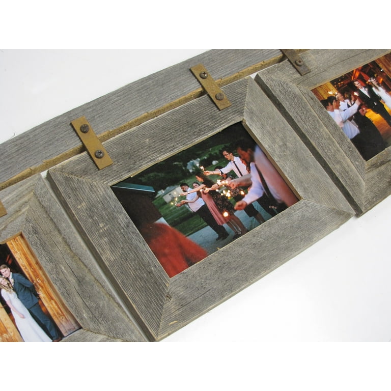 Barnwood Collage Frame 3 hole 4x6 Multi Opening Frame-Rustic