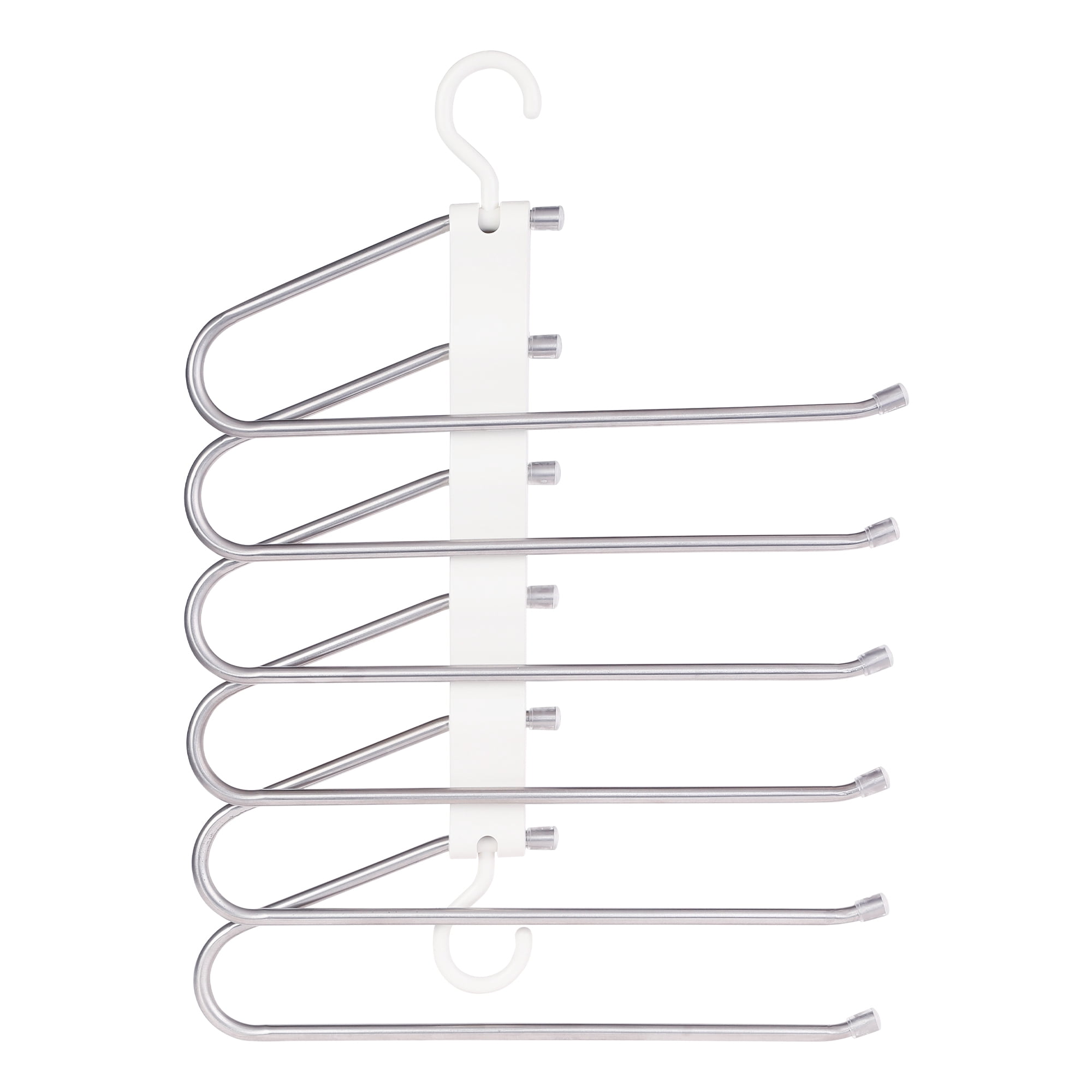Unique Bargains Space Saving Non Slip Metal Pants Hangers 2 Pcs White