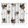 thumbnail image 5 of Pug and Footprint Shower Curtain 84"x72" ,Bathroom Decorative Shower Curtains Set with 12 Hooks,Modern Waterproof Washable Shower Curtain, 5 of 6