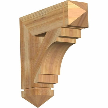 Ekena Millwork 3 1/2"W x 26"D x 30"H Merced Arts & Crafts Smooth Bracket, Western Red Cedar
