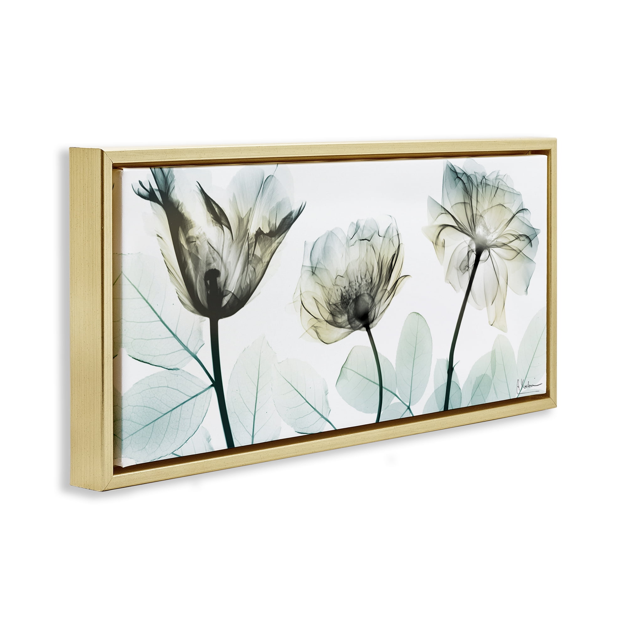Stupell Industries Jewel of Passion Flowers Gold Framed Floater Canvas Wall Art, design by Albert Koetsier