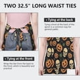 thumbnail image 6 of Skull Pumpkin Halloween Apron-Garden Aprons for Women with Pockets-Cotton Linen Waterproof Kitchen Cooking Gardening Aprons Adjustable for Kitchen,Cooking,BBQ and Salon 32"x27", 6 of 7