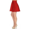 thumbnail image 3 of Simply Ravishing Women's Basic Versatile Stretchy Flared Casual Mini Skater Skirt (Size: XS-3X), Large, Red, 3 of 5