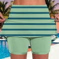 thumbnail image 5 of Skort Shorts Women, Striped Print High Waisted Golf Skirts with Pockets Athletic Casual Tennis Mini Skirt (XL, Green), 5 of 6