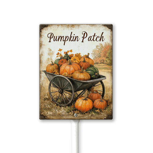 Eveokoki Pumpkin Patch Yard Sign 7x8.8inch Pumpkin Decor Fall Signs For Outdoor & Indoor Aluminum Lawn For Autumn Thanksgiving Ground Decorations