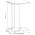 thumbnail image 1 of vidaXL Table d'Appoint avec Roues Blanc 40x30x63,5 cm Bois Manufacturé, 1 of 4