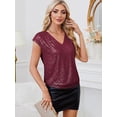 thumbnail image 3 of Women's Sparkling Sequin Sleeveless Top - Shiny Casual Party Shirt for Summer, 3 of 5