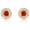 Red, variant on 14K Yellow Gold Small Halo Stud Post Earrings with Red CZ Birthstone | Secure Screw-backs | January-Garnet | Women & Unisex