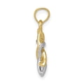 thumbnail image 2 of FB Jewels 10K White and Yellow Two Tone Gold 3D Star Of David High Polish Jewish Pendant, 2 of 3
