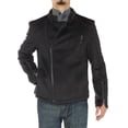 thumbnail image 2 of Luciano Natazzi Men's Wool Casual Sport Coat Modern Fit Stand Collar Moto Jacket Charcoal Gray, 2 of 5