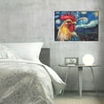 thumbnail image 6 of HFDF Rooster Wall Art, Vintage Chicken Pictures Wall Decor, Starry Night Painting Farmhouse Rooster Canvas Prints, Artwork for Bathroom Bedroom Living Room Office Home Decoration 20x16inch Framed, 6 of 6