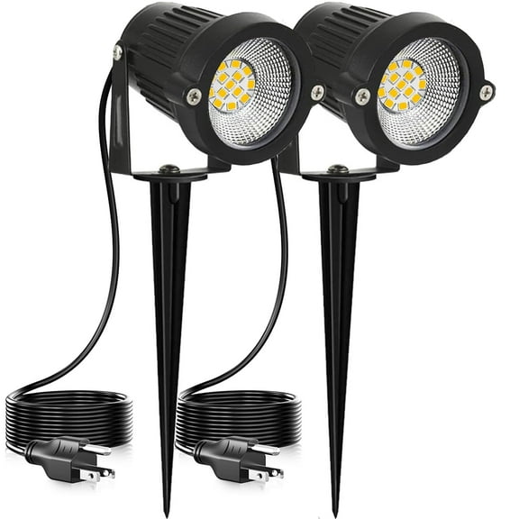 Taurisu Outdoor Landscape Lights 10W Outdoor Lighting 3000K Warm Light with Stand & COB Led Spotlights for Yard Lawn Flag, 1000LM Waterproof Landscape Lighting 5.9 FT Plug Cord