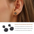 thumbnail image 2 of Qarigey Pendientes de 5 piezas para mujer y niña, aretes redondos de acero de titanio, para regalo, accesorios de joyería exquisitos Ropa, zapatos y accesorios Miscelánea bola negra Qarigey AP009678-08B, 2 of 6