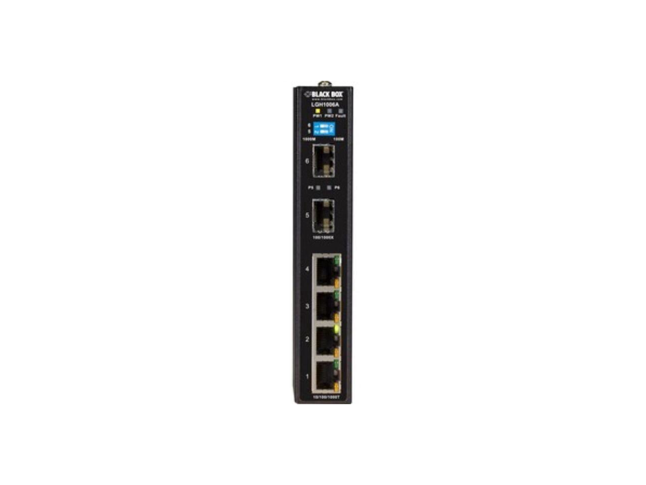 BLACK BOX LGH1006A GIGABIT ETHERNET (1000-MBPS) EXTREME TEMPERATURE SWITCH - (4) 10/100/1000-MBPS C