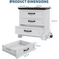 thumbnail image 3 of Royalbelle White Nightstand with Charging Station, 3 Drawers, USB Ports, 3 of 8