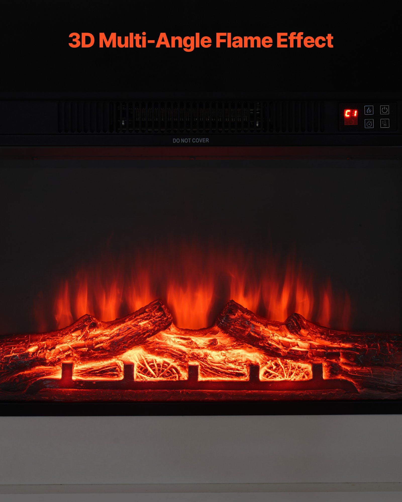 43" White Electric Fireplace Stove, Freestanding 1500W Heater with Remote, Adjustable Flame & Timer, 5120 BTU, Overheating Protection for Indoor Use