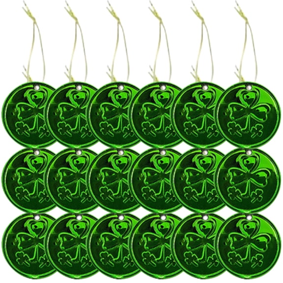 30 Pieces Shamrock Pendant Decorations for Saint Patrick's Day and Christmas Ornaments, Lucky Figures for Holiday Decor