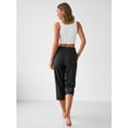 thumbnail image 4 of Rosvigor Plus Size Womens Hiking Capri Pants High Waisted Drawstring Cargo Pants Women Quick Dry Capris Athletic Lounge Travel Trousers, 4 of 7