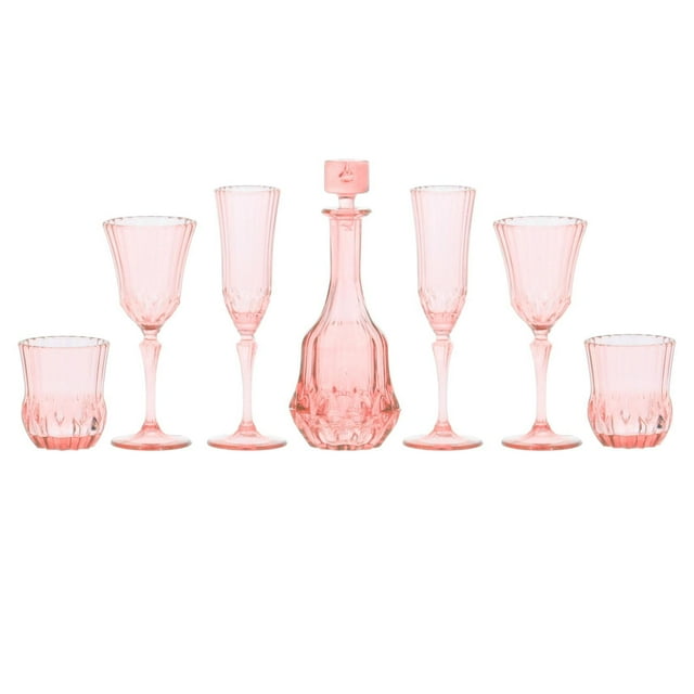 7x 1/6 Taza de Bebida Decoraciones Botellas de Bebida Accesorios de Decoración Vaso de Bebida en Miniatura para Comedor Sala de Estar Rosado SM SunniMix casa de muñecas vasos para beber