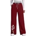 thumbnail image 1 of Pantalones de yoga estampados con cordón de pierna ancha y cintura elástica alta informal para mujer Pompotops ulkah938670, 1 of 5