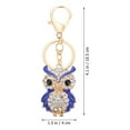 thumbnail image 3 of Owl Sparkling Rhinestone Keychain Charm: Blue Cartoon Keyring Bling Purse Pendant Hanging Handbag Bag Decoration Car Key Day Decor, 3 of 6